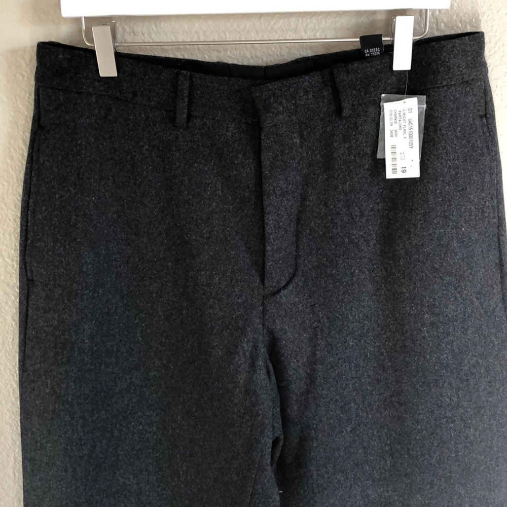 Club Monaco NWT flat front charcoal grey wool pant